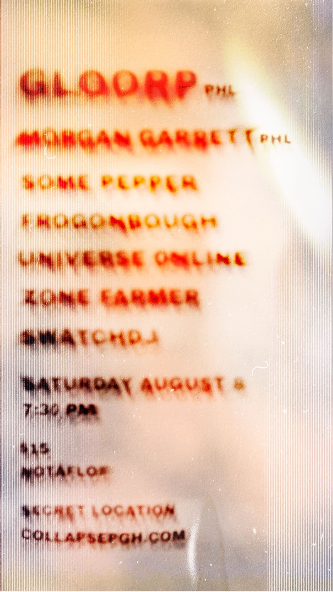 Gloorp + Morgan Garrett Midwest Tour event flyer