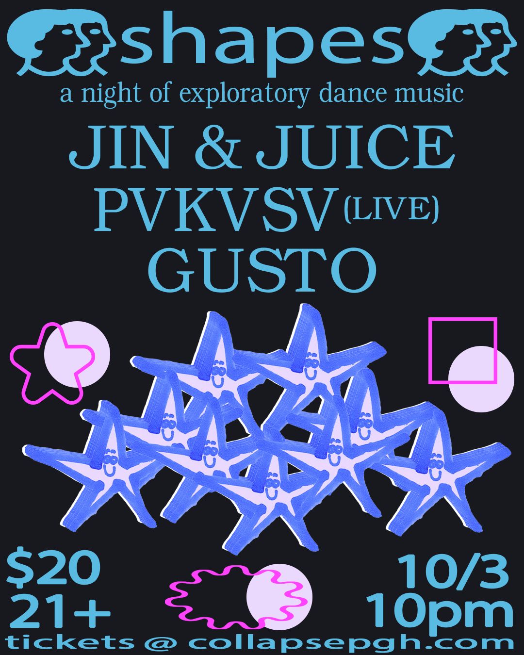 Shapes event flyer