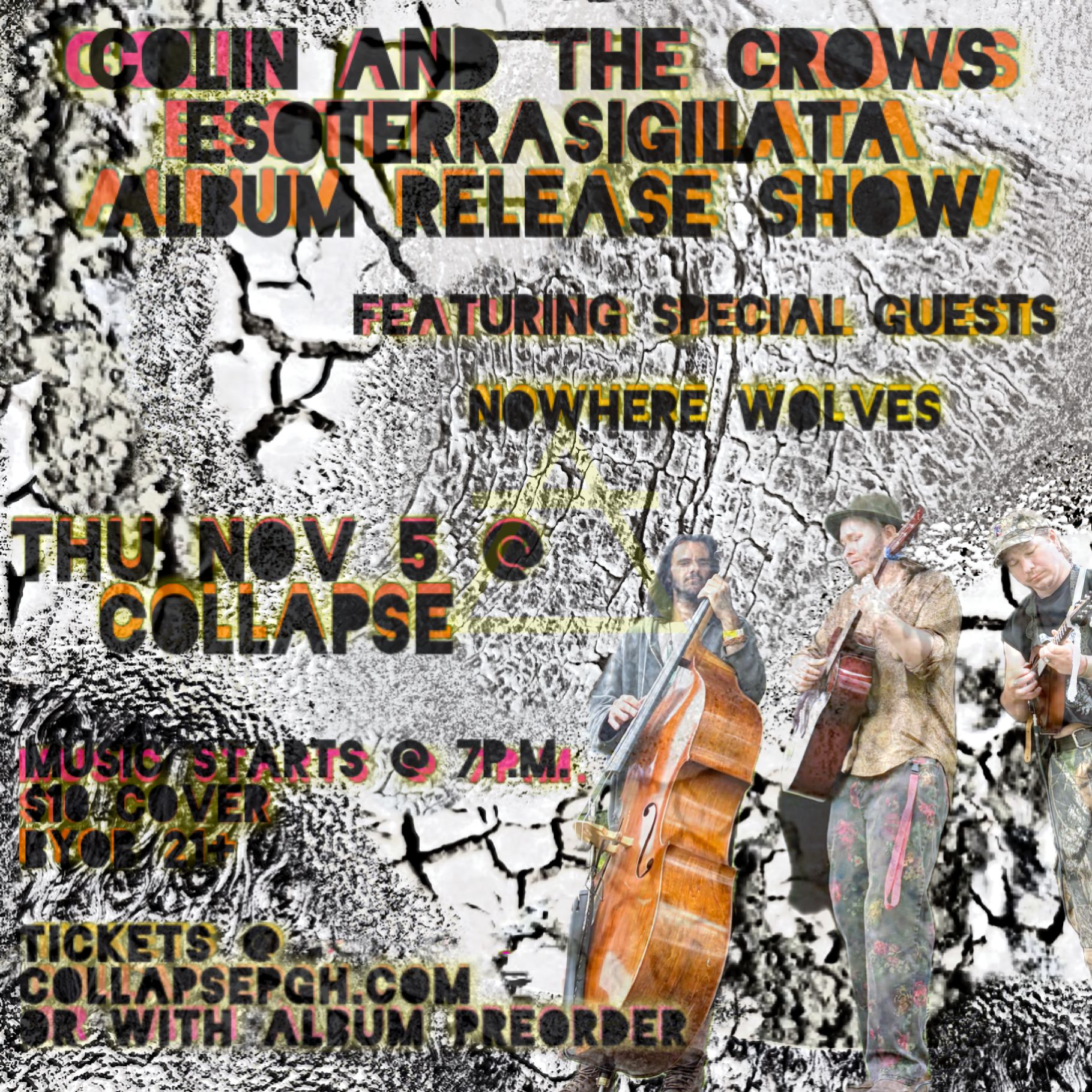 Colin and the Crows “EsoTerraSigillata” Release Show event flyer